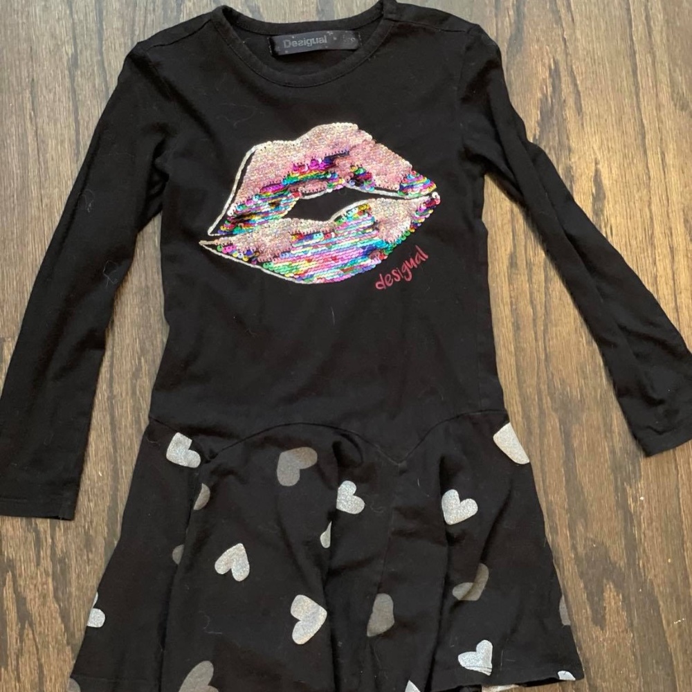 Desigual flip sequin lip dress
